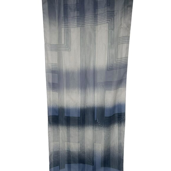 Blue and Gray Symphony Scarfs Geometric Pattern Wrap 60 in - Picture 4 of 6